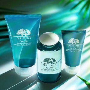 Last Day: with Zero Oil Collection +Spend $45 & get a free super deluxe United State toner + spend $75 and get a free 12-piece kit @ Origins