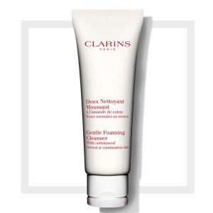 Clarins Gentle Foaming Cleanser with Cottonseed for Unisex, Normal to Combination Skin, 4.4 Ounce