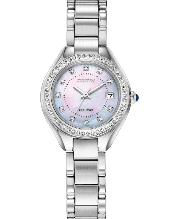 Eco-Drive Women's Silhouette Crystal Stainless Steel Bracelet Watch 26mm
