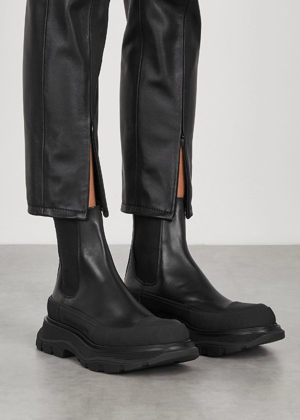Tread black leather Chelsea boots