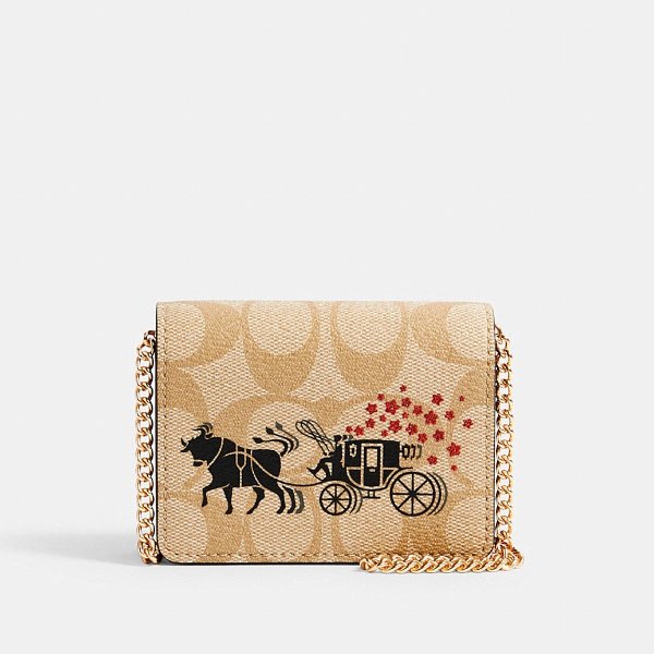Lunar New Year Mini Wallet in Signature Canvas With Ox and Carriage