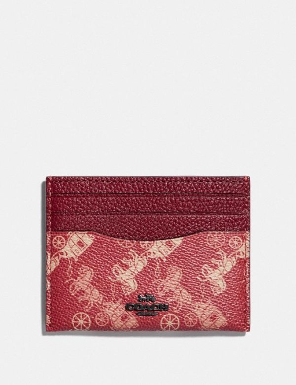 Card Case With Horse and Carriage Print