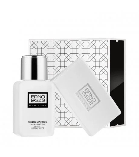 White Marble Double Cleanse Travel Set