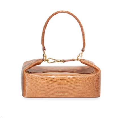 Olivia Lizard-Embossed Top-Handle Bag