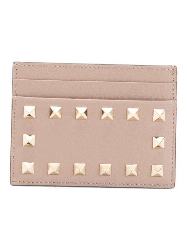 Made In Italy Leather Studded Cardholder