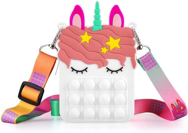 Bwsjyfct Gvrgrovx Toys for 3 Year and Up Girls, Pop Purse Fidget Toys Crossbody Handbag for Girls,Fidget Pop Bubble Shoulder Bag Silicone Push Bubble Bag Relieve Stress…