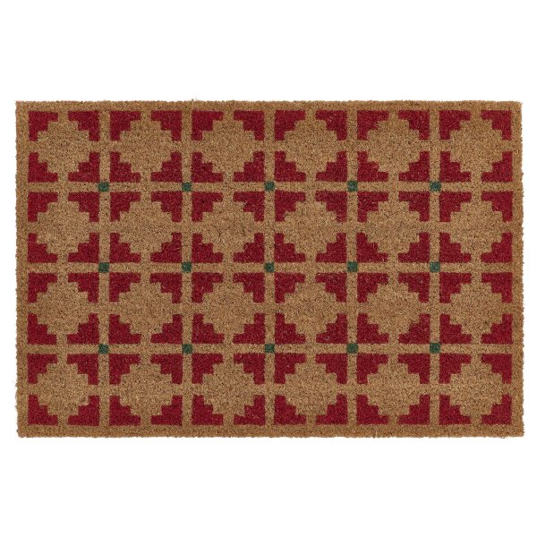 VATTENTORN Door mat, indoor, natural/red, 2 ' 0 "x2 ' 11 "