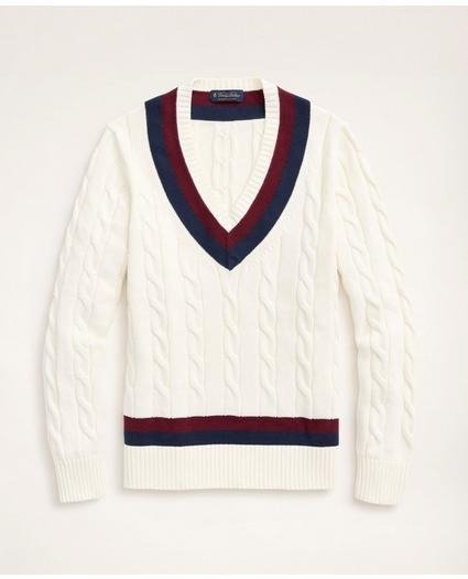 Supima® Cotton Cable Tennis Sweater