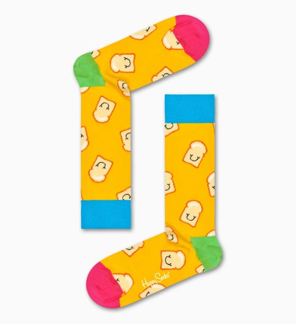 Treat your feet to a tasty slice of Toast socks! These smiley slices come in delicious buttery yellow for a mellow style that’s sure to get a few laughs…