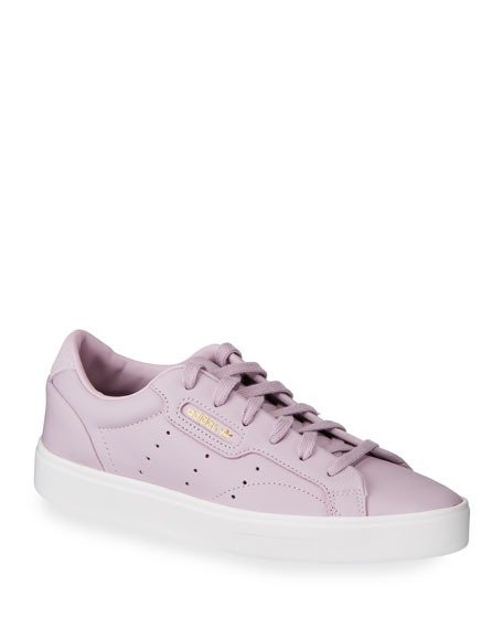 Sleek Leather Lace-Up Sneakers