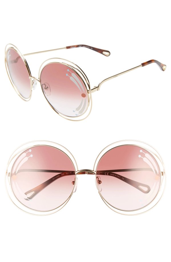 Carlina 62mm Oversize Round Sunglasses