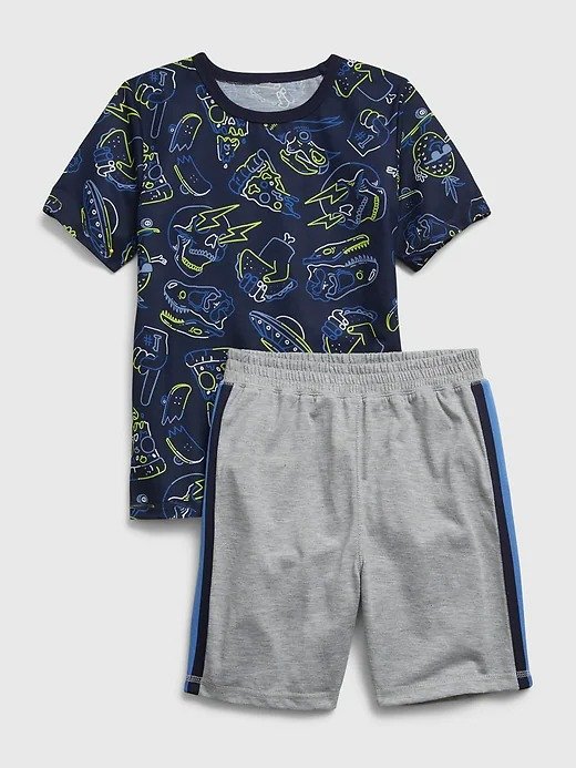 Kids 100% Recycled Polyester Graphic PJ Set