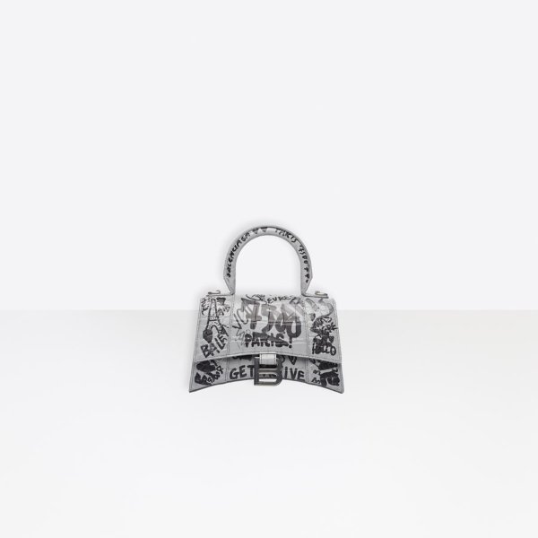 Hourglass XS Top Handle Bag Gray for Women | Balenciaga