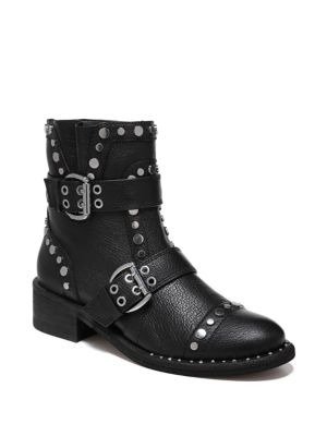 Drea Studded Leather Ankle Boots