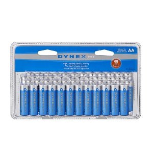 48-Pack Dynex High-Capacity Alkaline Batterie