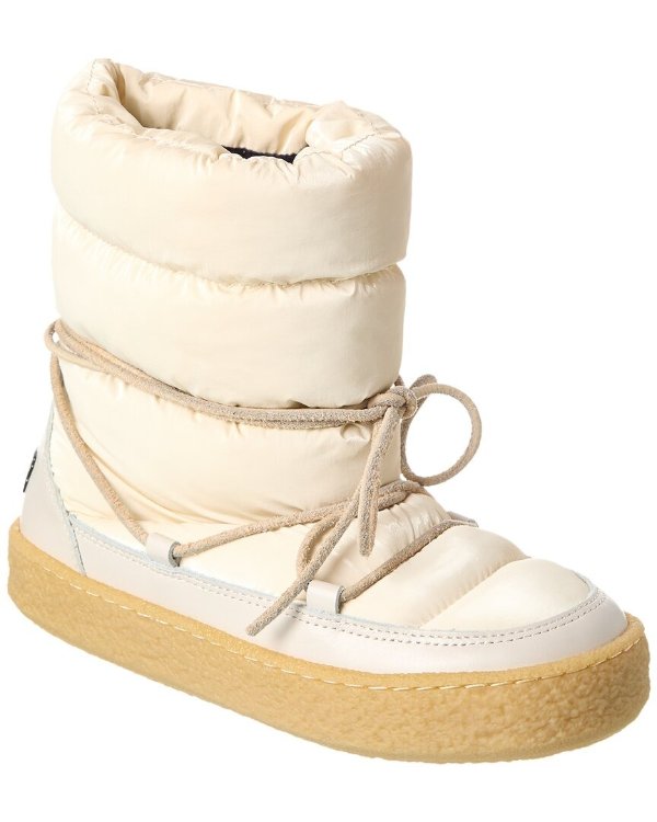 Zimlee Nylon & Leather Snow Boot / Gilt