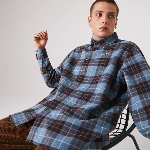 Men's LIVE Checked Flannel Lined Oversized Shirt