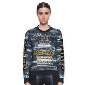 KENZO Embroidered Cotton Sweatshirt in Anthracite