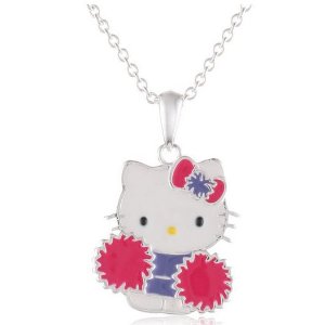 Hello Kitty Fine Silver Plated Cheerleader Pendant Enhancer