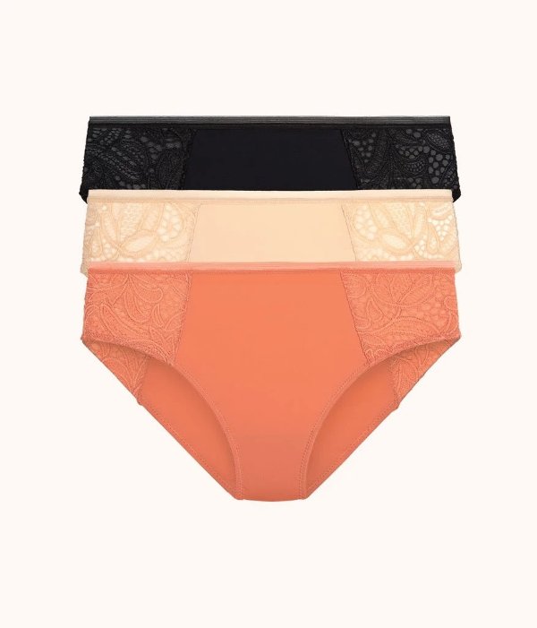 The Lace High Waist Bikini Bundle: Terracotta/Jet Black/Toasted Almond