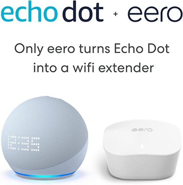 All-New Echo Dot 5代 闹钟版 + Eero Wifi