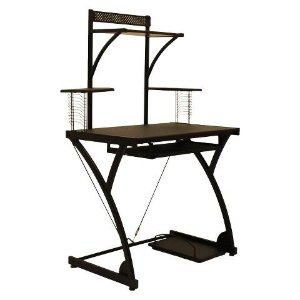 Raynier Computer Desk with Printer Stand - Black