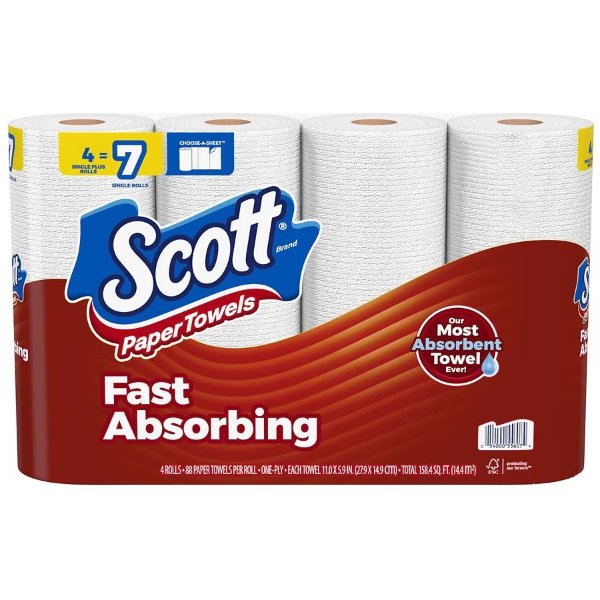 ScottPaper Towels, Choose-A-Sheet88.0ea x 4 pack