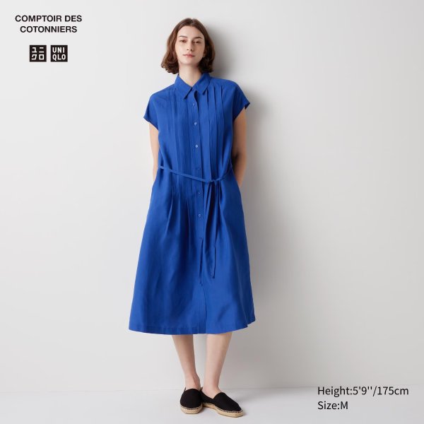 Linen-Blend Short-Sleeve Shirt Dress | UNIQLO US