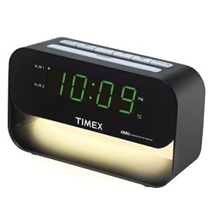 Timex T128BQX6 Dual Alarm Clock with USB Charging and Night Light - Black