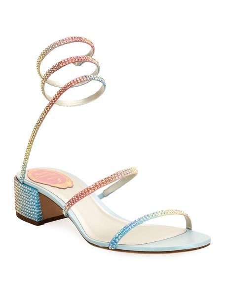 Rainbow Ombre Crystal Snake 40mm Sandals