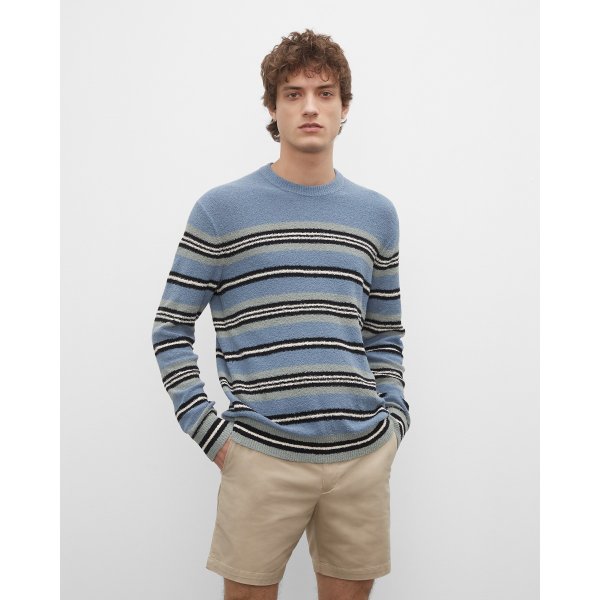 Striped Boucle Crewneck Sweater