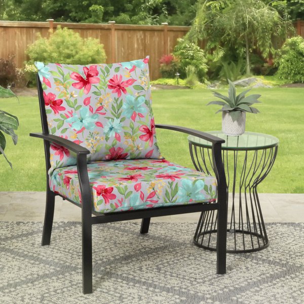 45" x 23" Multi-color Floral Rectangle Outdoor 2-Piece Deep Seat Cushion