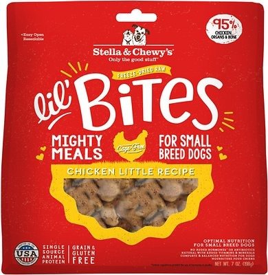 Lil' Bites Chicken Little Recipe Small Breed Freeze-Dried Raw Dog Food, 7-oz bag