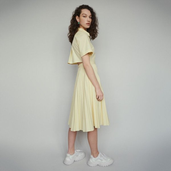 RIVERS Pleated shirt dress with back opening