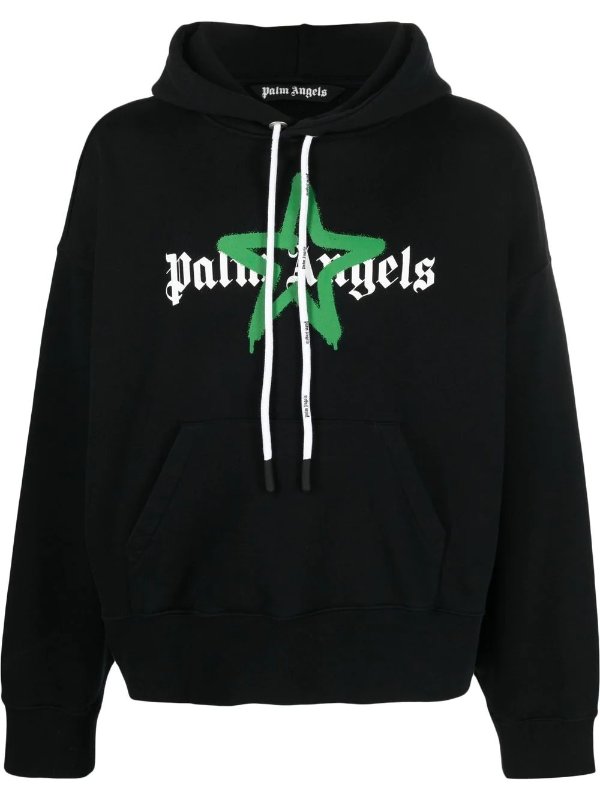 Star Sprayed logo-print hoodie