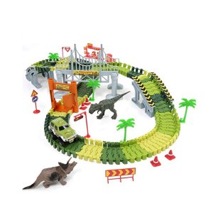 Hugo's Ocean 恐龙世界玩具套装，桥梁，轨道，小车都有
