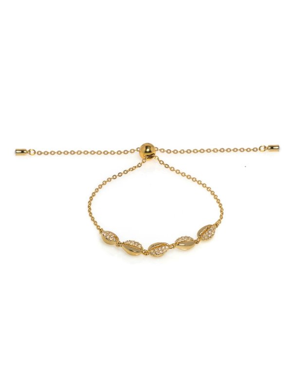 Shell Gold Tone And Crystal Bracelet 5520655