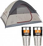 4-Person Camping Tent with 2 30oz Tumblers
