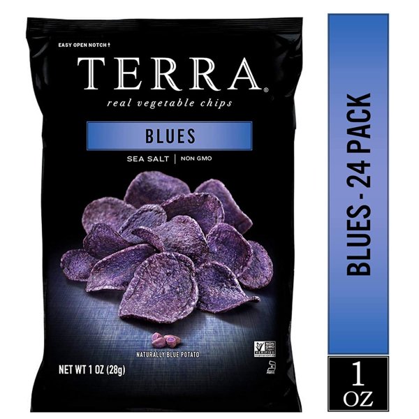 Terra Blues Vegetable Chips, Sea Salt, 1 Oz (Pack of 24)