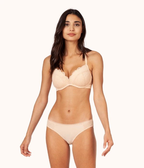 The Lace No-Wire Push-Up: Toasted Almond