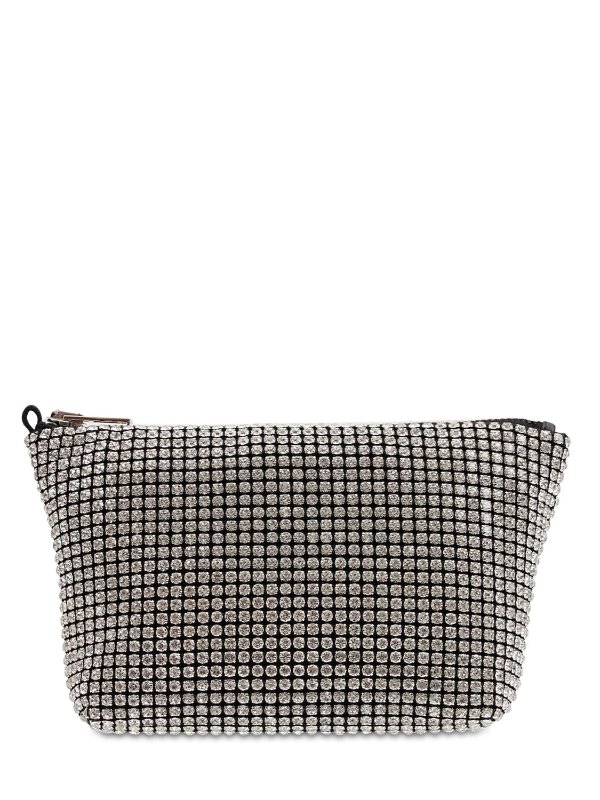 CRYSTAL EMBELLISHED ZIP POUCH