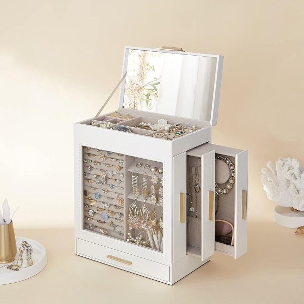 Jewelry Box with Glass Window, 5-Layer