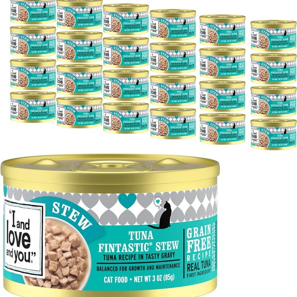 Tuna Fintastic Stew Grain-Free Canned Cat Food, 3-oz, case of 24