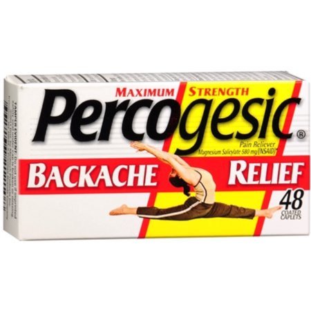 Percogesic Backache Relief Pain Reliever Coated Caplets - 48 CT - Walmart.com