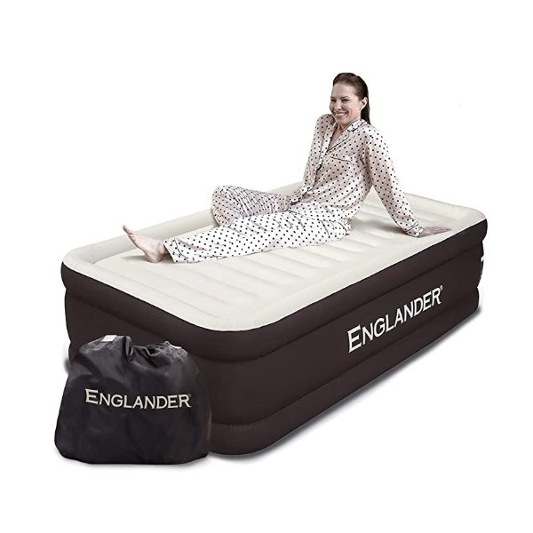 Englander Air Mattress w/ Built in Pump - Luxury Double High Inflatable Bed for Home, Travel & Camping - Premium Blow Up Bed for Kids & Adults