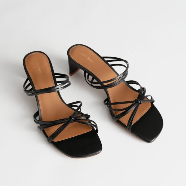 Strappy Knotted Heeled Sandals