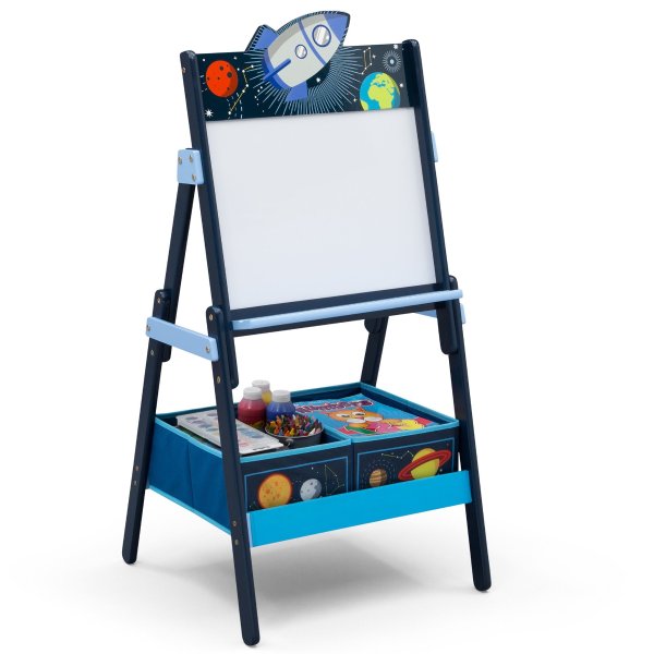 Space Adventures Wooden Activity Easel with Storage