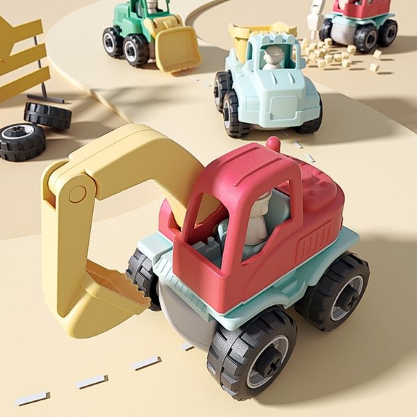 BEIENS贝恩施 益智玩具车 儿童宝宝拼装工程车 3个装 3岁以上
