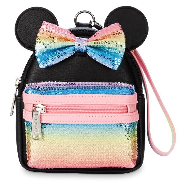 Minnie Mouse Sequined Mini Backpack Wristlet by Loungefly – Pastel Rainbow | shopDisney