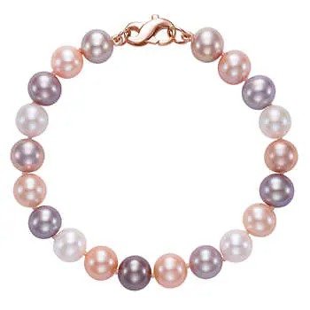 Cultured 8-8.5mm Multi-pink Pearl Bracelet With 14kt Rose Gold Clasp